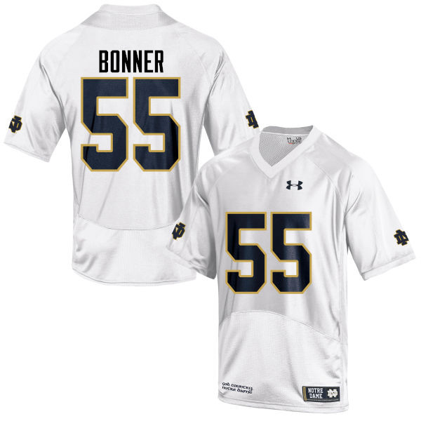 Men's NCAA Notre Dame Fighting Irish #55 Jonathan Bonner Stitched College Under Armour Authentic White Football Jersey JL10A50KD